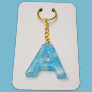 Sky-looking letter A keychain