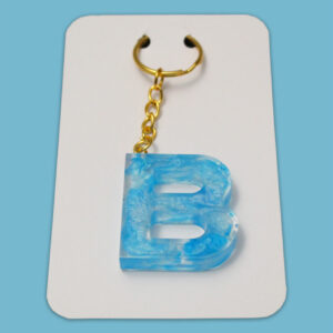 Sky-looking letter B keychain