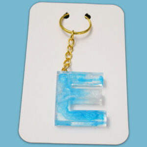 Sky-looking letter E keychain