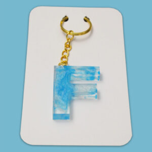 Sky-looking letter F keychain