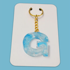 Sky-looking letter G keychain