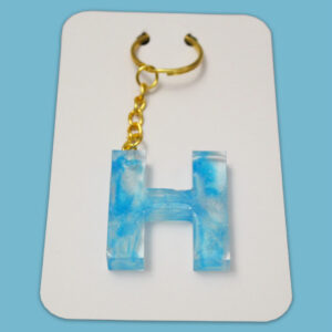 Sky-looking letter H keychain