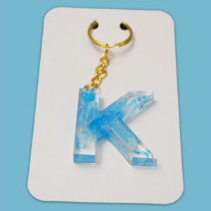 Sky-looking letter K keychain