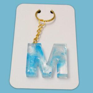 Sky-looking letter M keychain