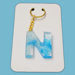 Sky-looking letter N keychain