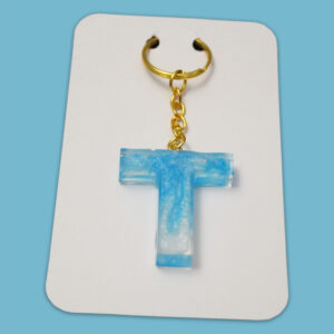 Sky-looking letter T keychain