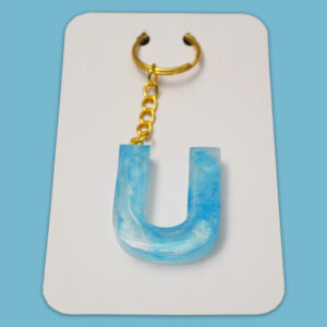 Sky-looking letter U keychain