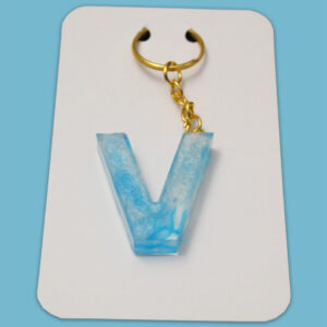 Sky-looking letter V keychain