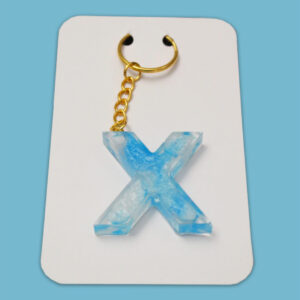 Sky-looking letter X keychain