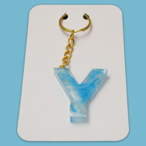 Sky-looking letter Y keychain